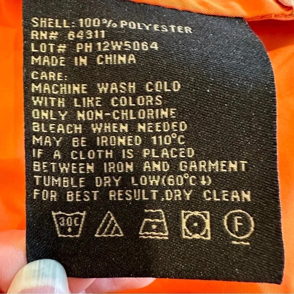 Rainforest Packable Travel Hooded Rain Coat Orange w/ Gold Accents size Medium - Picture 7 of 10